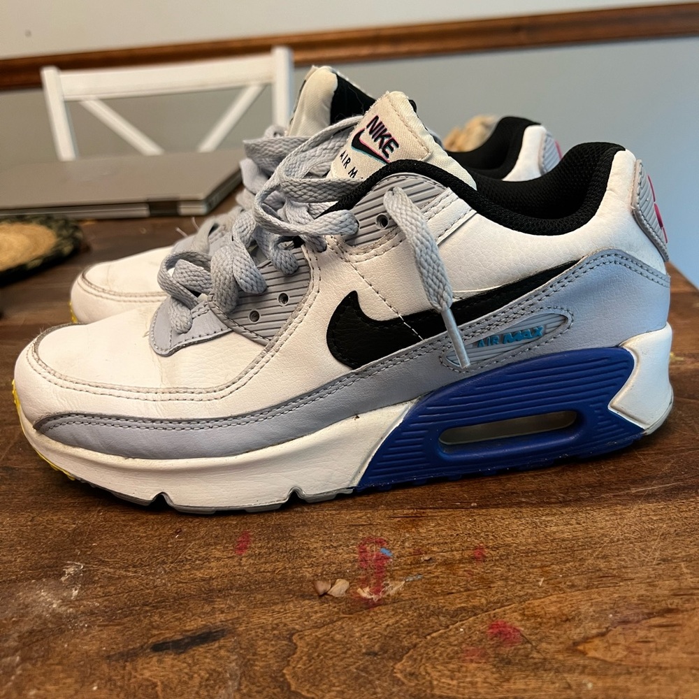 Nike Air Max White and Blue with Black Swoosh